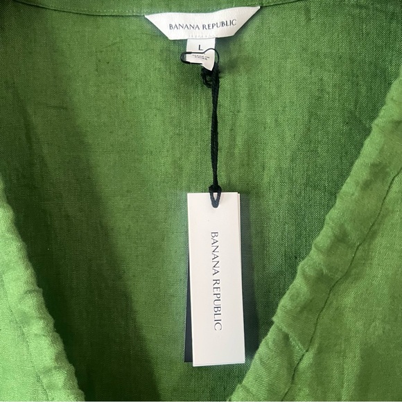 NWT Banana Republic Linen Tie Front Mini Dress - Size L - Picture 7 of 7